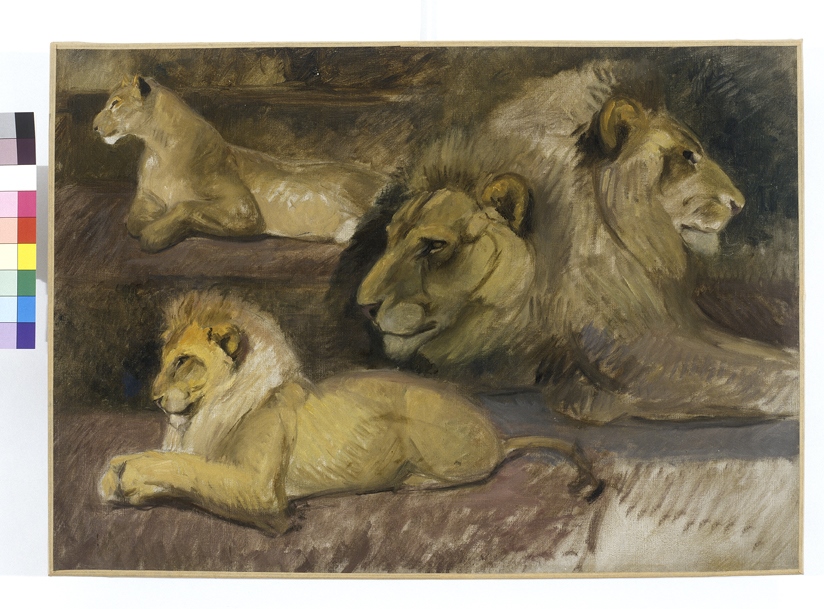 Lion et Lionne, (De) Louis Monard, 1930 (Vers)