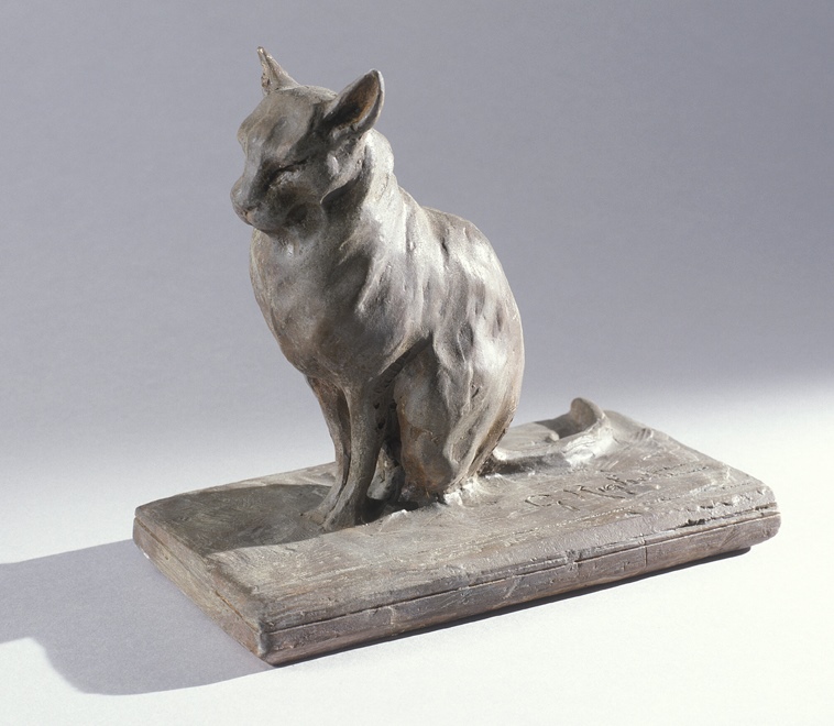 Chat assis, Guido Righetti, 20ème siècle 1ère moitié