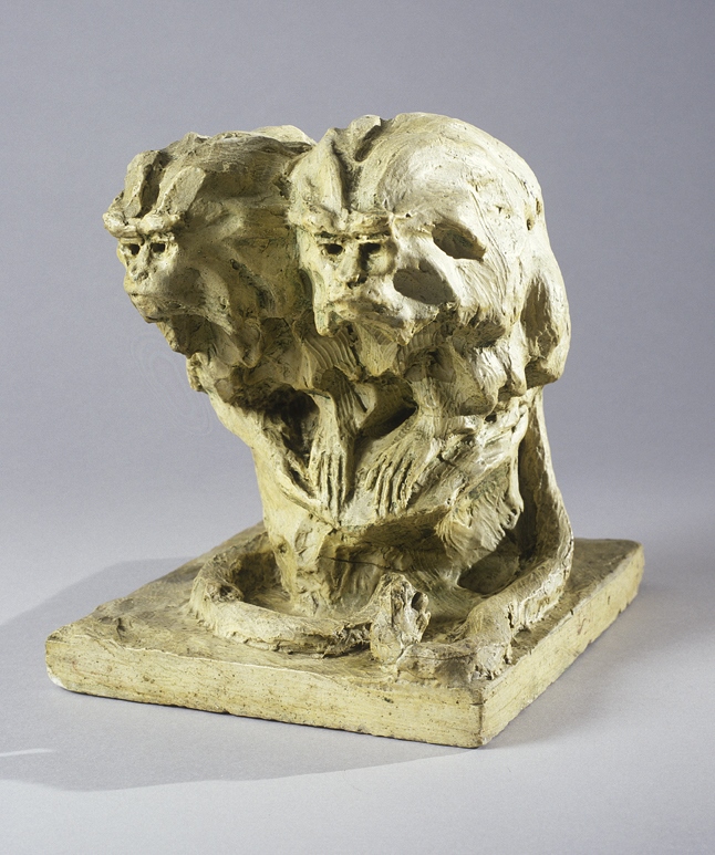 Deux marmousets sur un rocher, Guido Righetti, 20ème siècle 1ère moitié
