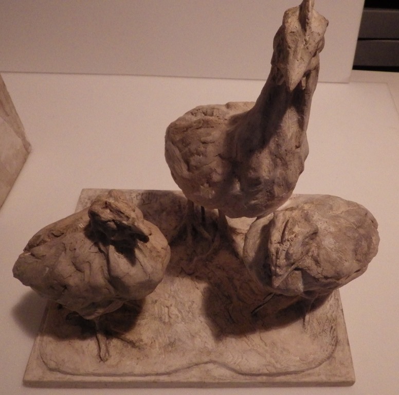 Groupe de poulets de Livourne, Guido Righetti, 20ème siècle 1ère moitié