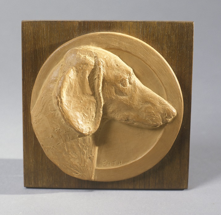 Tête de teckel à poils lisses, Richard Fath, 20ème siècle