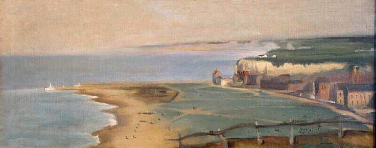 Plage de Dieppe vue depuis la falaise Ouest, Eva Gonzalès, 1871 vers,1872 vers