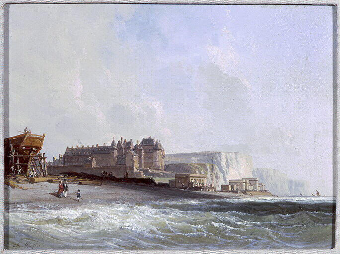 Promeneurs sur la plage de Dieppe_0