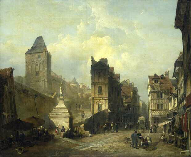 Place de la Barre à Dieppe en 1838_0