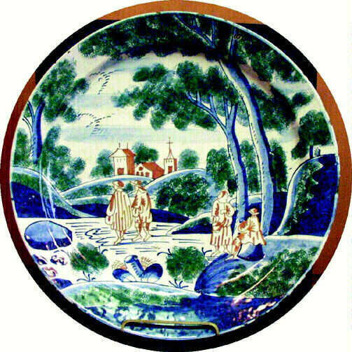 Grand plat rond tapisserie_0