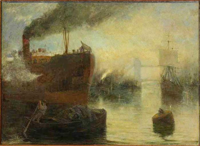 Vue de la Tamise, le soir, à Londres_0