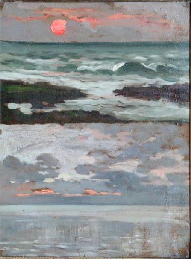 Deux études de soleil couchant sur la mer_0