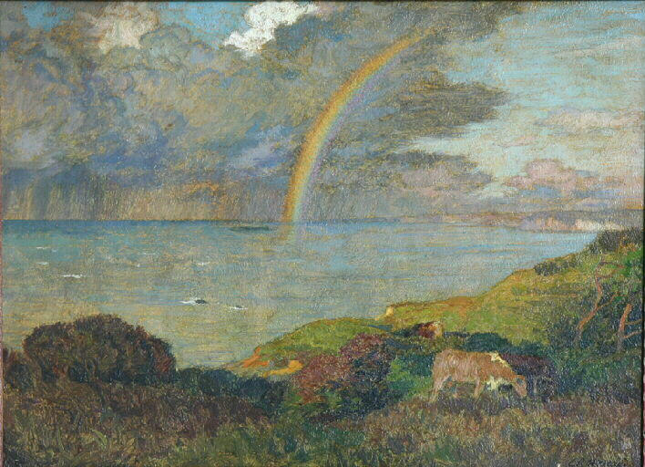 Varengeville. Orage sur la falaise avec arc-en-ciel (arc-en-ciel)_0