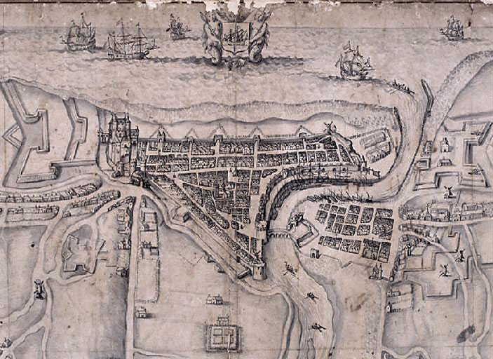 Plan ou vue cavalière de la ville de Dieppe_1