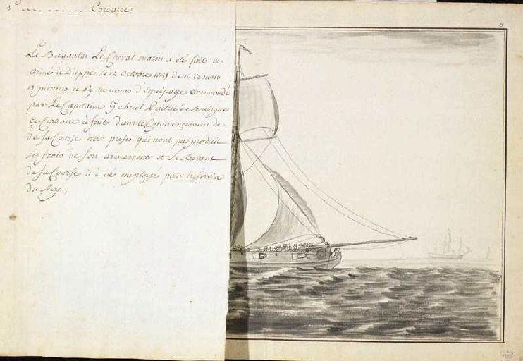 Le brigantin Le Cheval Marin ; Corsaire (8°)_1
