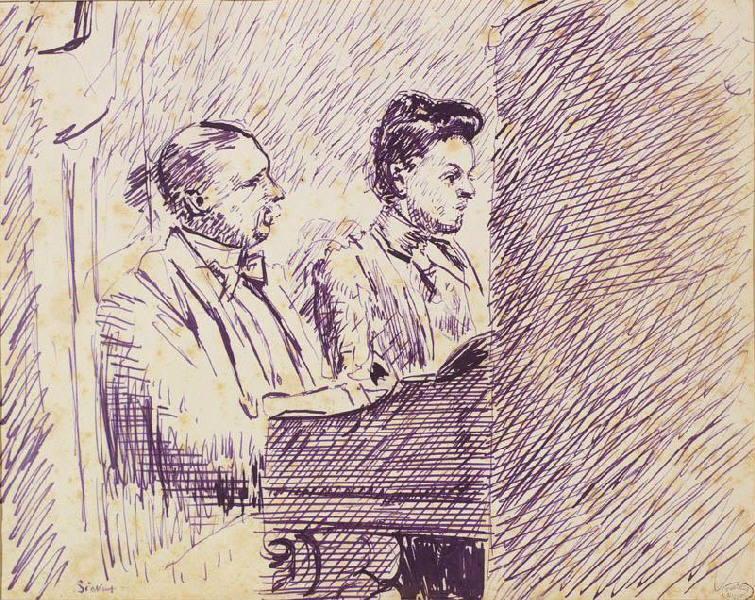 Jacques-Emile Blanche et sa belle-soeur au piano, Walter Richard Sickert, 1ère moitié 20e siècle