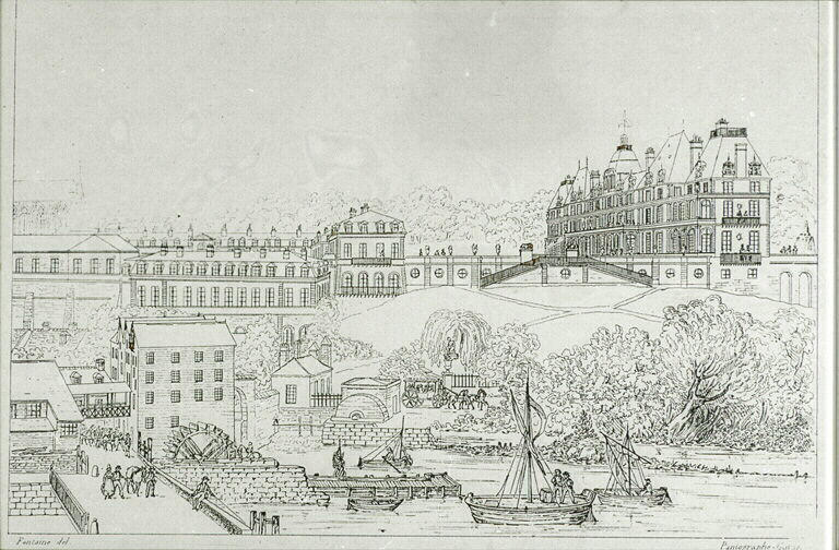 Vue du château d'Eu, côté Bresle en 1836_0