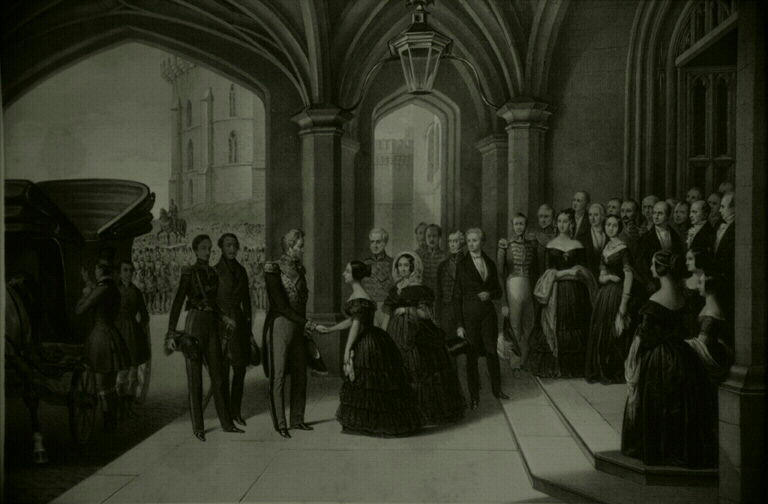 Réception du roi sous le péristyle (titre inscrit)_0