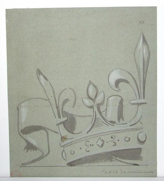 Râtelier pour fusils de chasse ; Château d'Eu Couronnement du râtelier à fusils (autre titre), Eugène-Emmanuel Viollet-Le-Duc, 1875 /01 /07