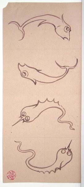 Deux projets de poissons pour salles de bain, Eugène-Emmanuel Viollet-Le-Duc, 1875