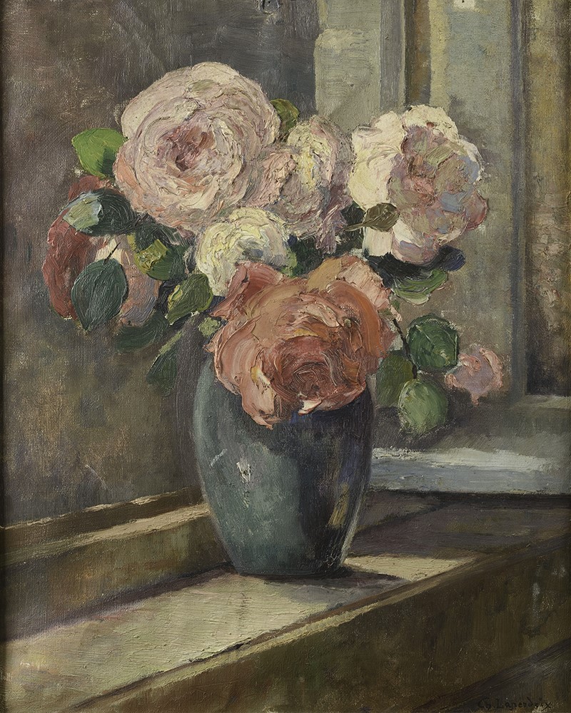 Roses à la fenêtre — Charles Laperdrix