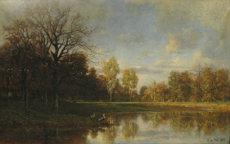 L’étang fin novembre, Edouard De Traz, 1879