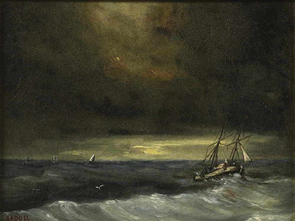 Marine par gros temps, Félix Radou, 19e siècle