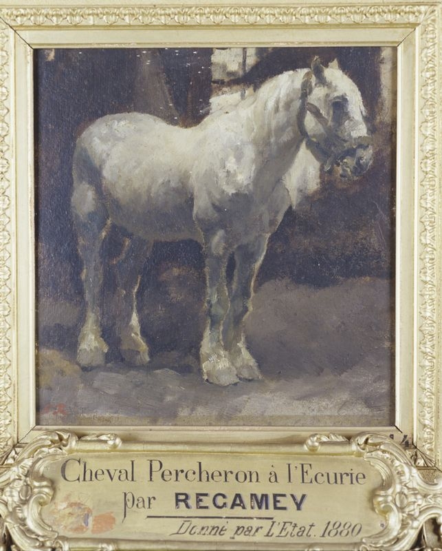 Cheval percheron à l'écurie, Guillaume Régamey, 2e moitié 19e siècle