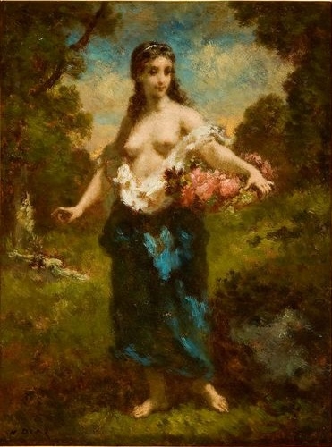 Flore (Titre d'usage) ; Une bouquetière (Titre ancien), Peña Narcisse Diaz de la, 19e siècle