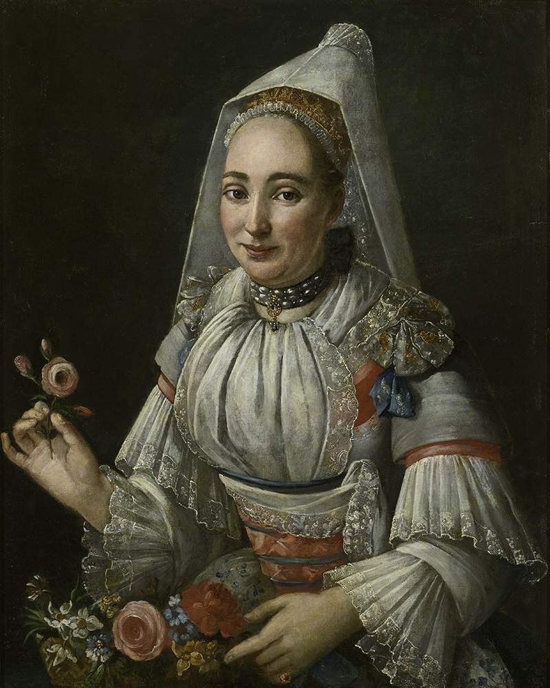 Portrait de Madame Huet en costume, Française Ecole, 1750 vers