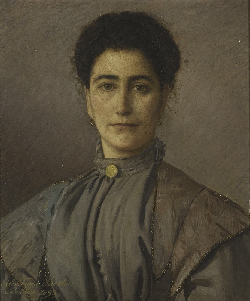 Portrait de femme en bleu, Alexandre Bertin, 1895