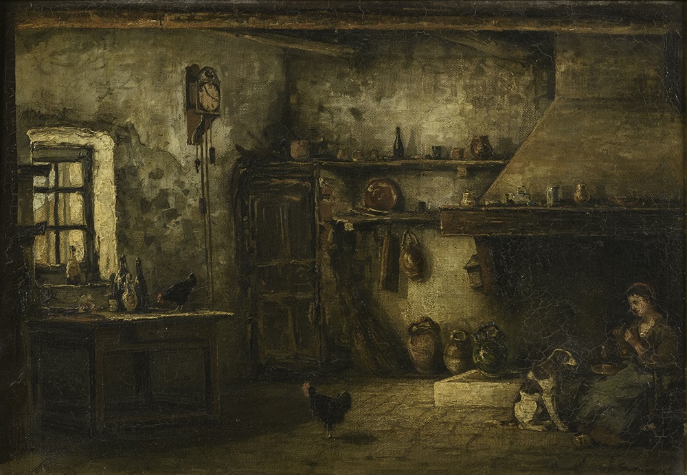 Intérieur de cuisine de pêcheur, Justin Gabriel, 2e moitié 19e siècle