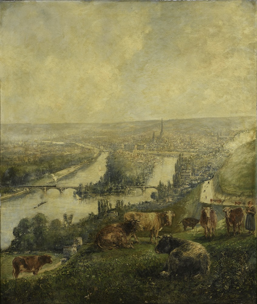 Rouen des hauteurs de la côte Sainte Catherine, Justin Gabriel, 2e moitié 19e siècle