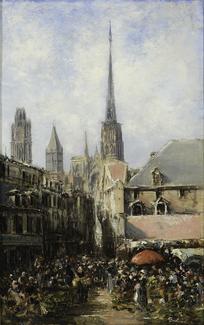 Le marché aux fleurs de Rouen, Justin Gabriel, 2e moitié 19e siècle
