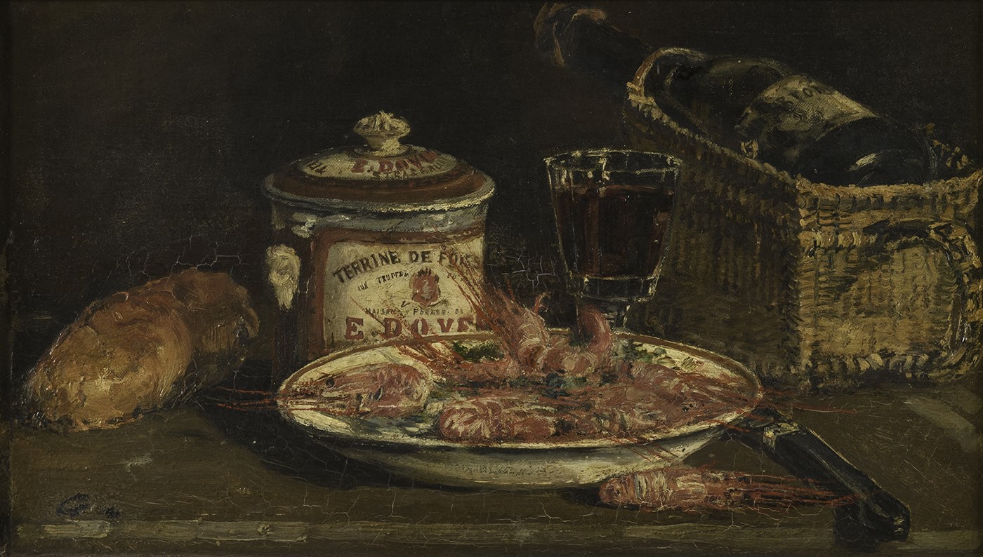 Nature morte aux crevettes et à la terrine de foie gras — Justin Gabriel