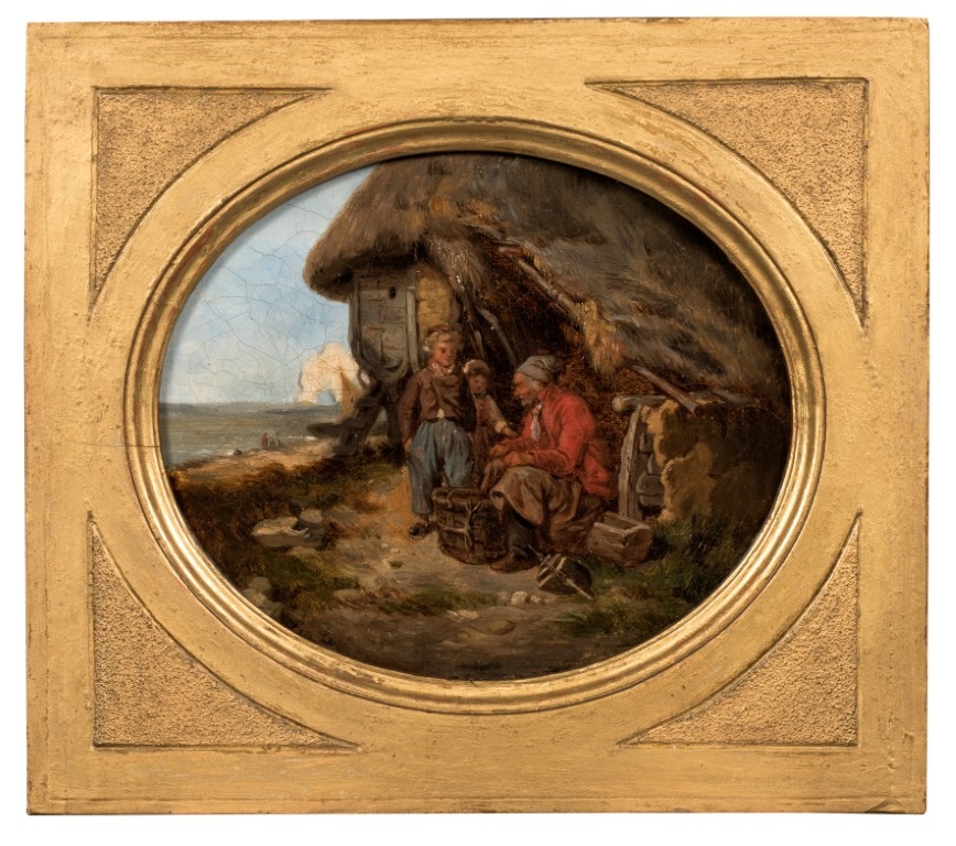 Famille de pêcheurs devant une caloge_0