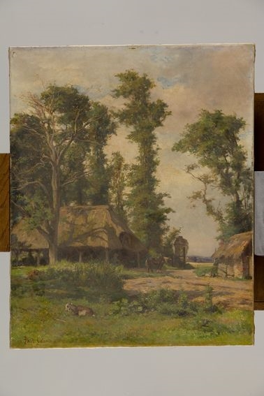 Cour de ferme à Criquebeuf, Paul-Alfred Colin, 2e moitié 19e siècle