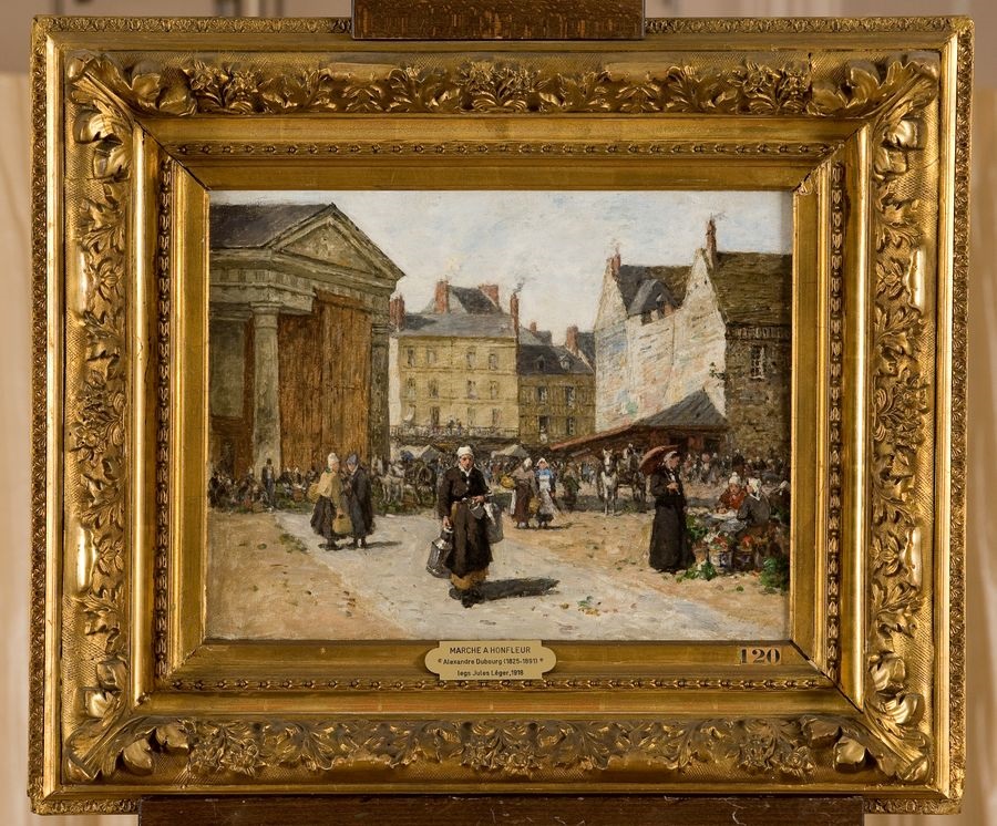 Marché à Honfleur, Alexandre Dubourg, 2e moitié 19e siècle
