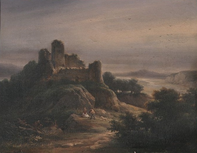 Château en ruines, 19e siècle