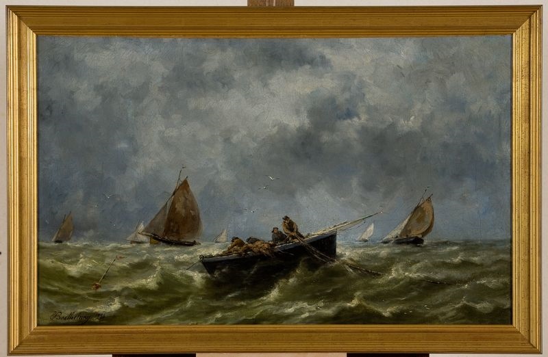Pêcheurs en mer, Pierre Émile Berthélémy, 1880