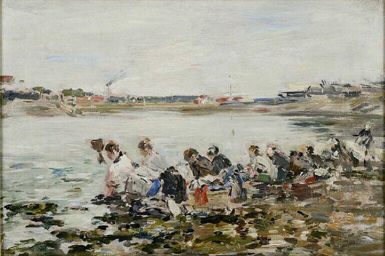 Lavandières sur la Touques ; Lavandières sur la Touques à Trouville (ancien titre)_0