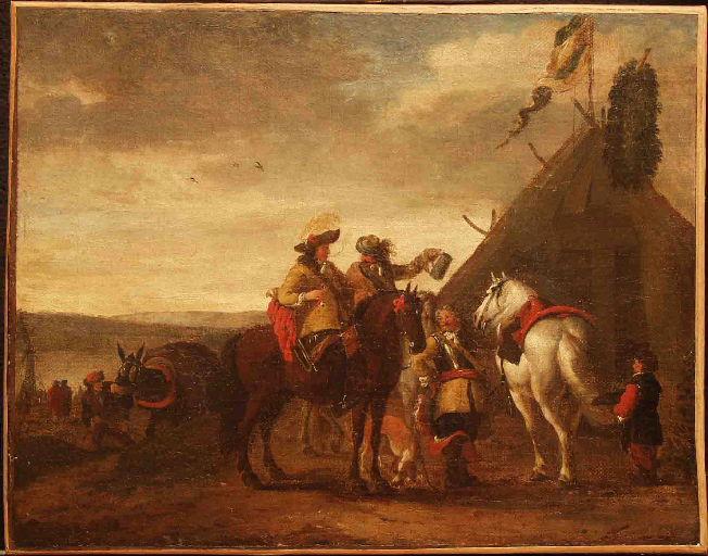 Cavaliers près d'une tente, Philips Wouverman, 17e siècle