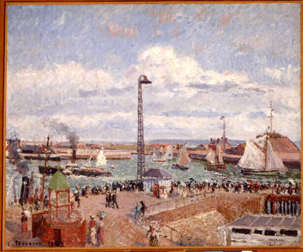 L'anse des pilotes au Havre. Haute mer. Après-midi. Soleil ; Avant port du havre. L'Anse des Pilotes. Le bateau d'Honfleur rentrant au Havre (ancien titre)_0