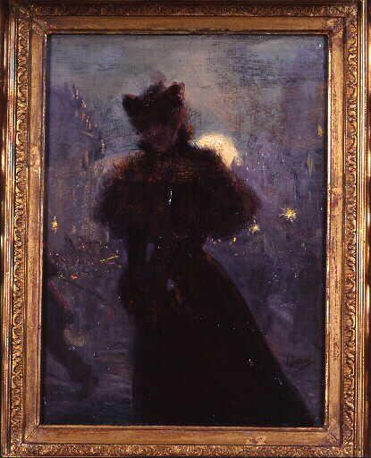 Femme en noir au manchon_0