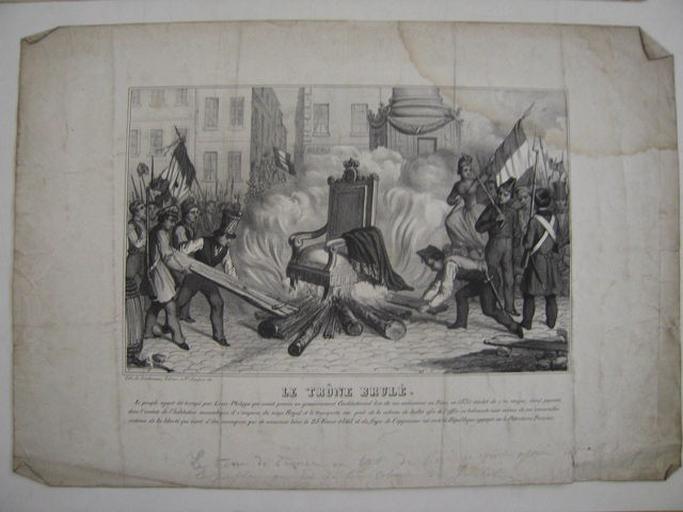 Le peuple parisien brûlant le trône de Louis-Philippe_0