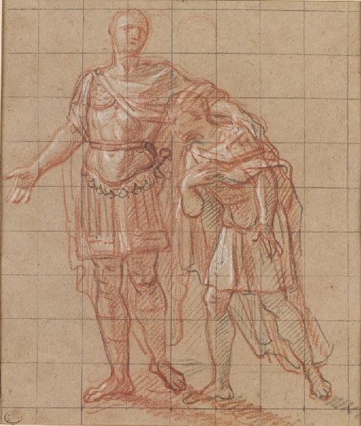 Etude pour le groupe de Marcellus ; L'éducation de Marcellus avec Auguste (autre titre), Antoine Coypel, 4e quart 18e siècle