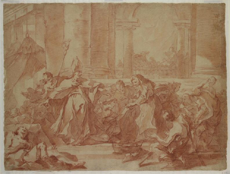 Les Bonnes Oeuvres des filles de Saint-Thomas-de-Villeneuve ; La Charité de saint Thomas de Villlanueva, Michel François Dandre Bardon, 18e siècle