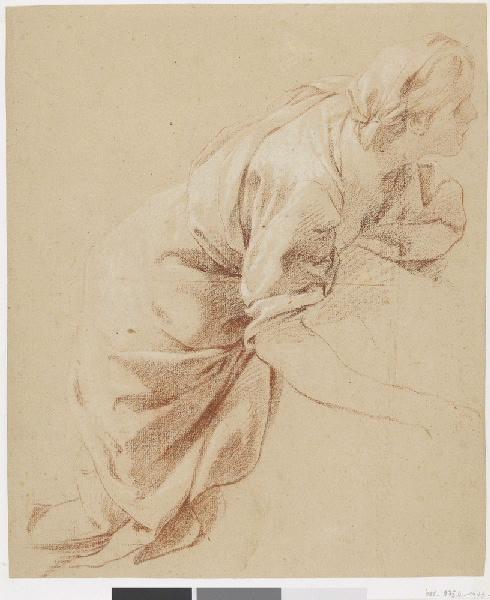 Etude de femme agenouillée, Jean Baptiste Marie Pierre, 18e siècle