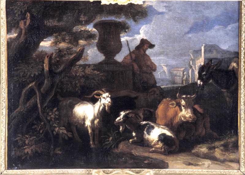 Bergers et troupeaux, dit aussi : Bergers et animaux, Philipp Peter Roos, 4e quart 18e siècle