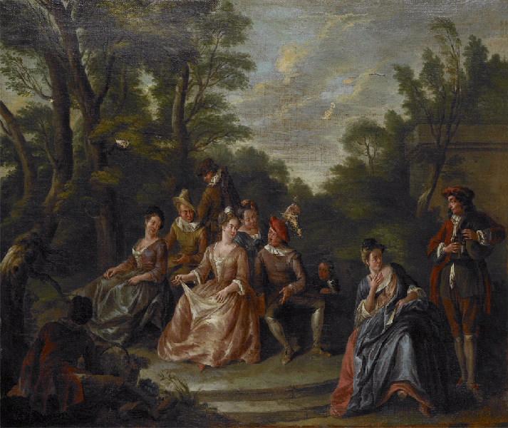 Fête champêtre ; dit aussi Fête galante dans l'esprit de Watteau, Wilhelm, 4e quart 18e siècle