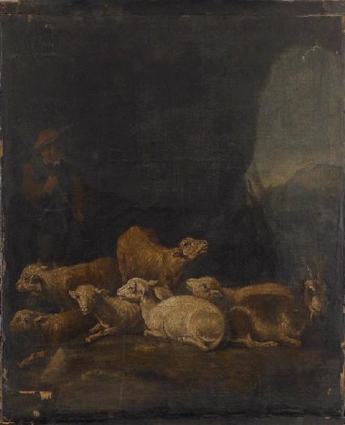 Pâtre gardant ses moutons, Karel Dujardin, 17e siècle