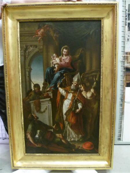 La Vierge, l'enfant Jésus, saint Roch, saint Jacques, un saint évèque et saint Sébastien ; La Vierge, l'Enfant Jésus et des Saints (autre titre), Giambettino Cignaroli, 1770