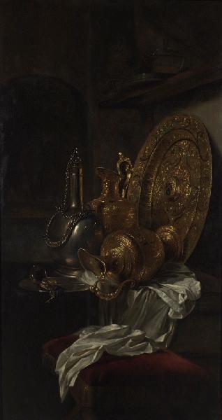 Nature morte aux vases et plats dorés, Willem Kalf, 1693 avant