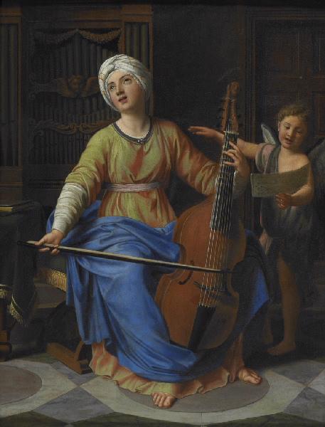 Sainte Cécile jouant de la basse de viole, Nicolas Colombel, 1694