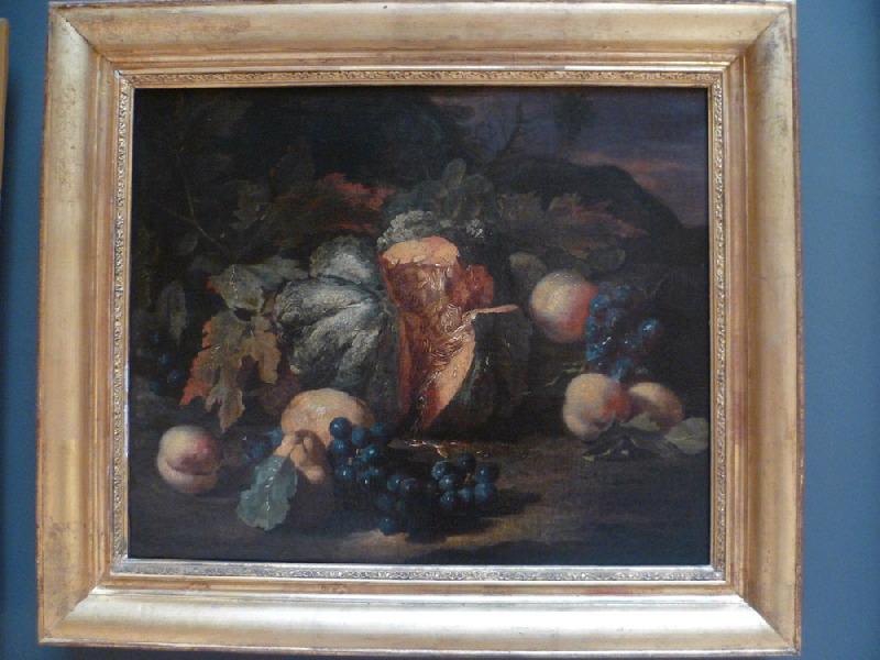 Nature morte aux raisins noirs, Michelangelo di Campidoglio, 1660